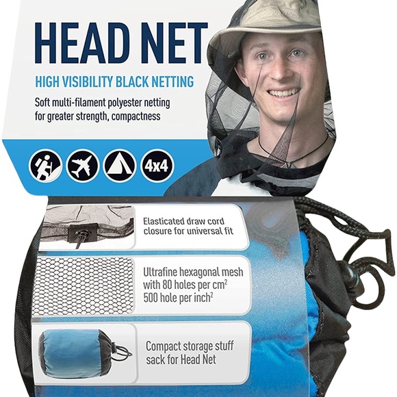 Sea To Summit Mosquito Head Net Insect Fly Screen Face Cover - Ultra Fine Mesh - Picture 2 of 4
